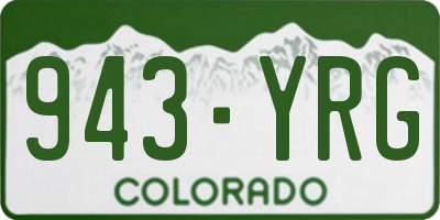 CO license plate 943YRG