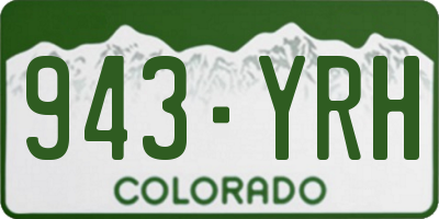 CO license plate 943YRH