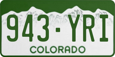 CO license plate 943YRI