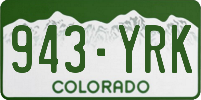 CO license plate 943YRK