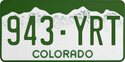 CO license plate 943YRT