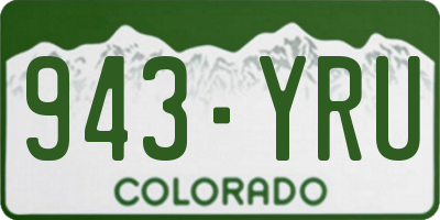 CO license plate 943YRU