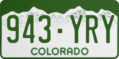 CO license plate 943YRY