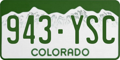 CO license plate 943YSC