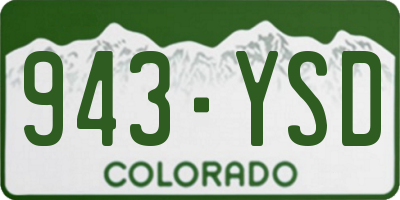 CO license plate 943YSD