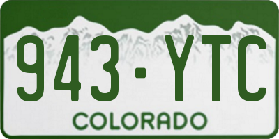 CO license plate 943YTC