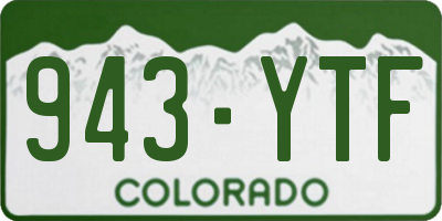 CO license plate 943YTF