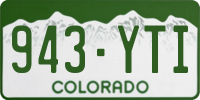 CO license plate 943YTI