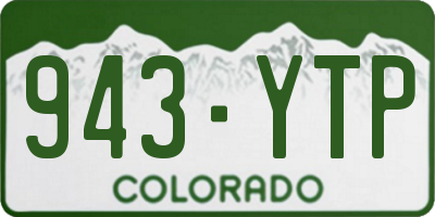 CO license plate 943YTP