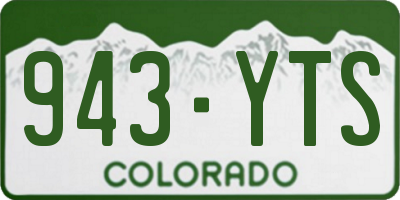 CO license plate 943YTS