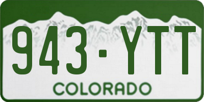 CO license plate 943YTT