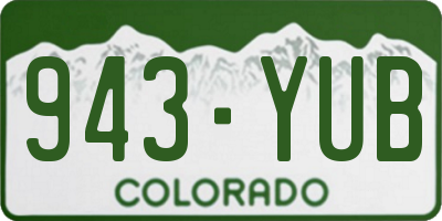 CO license plate 943YUB