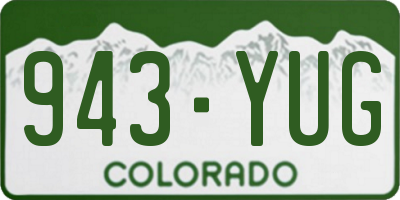 CO license plate 943YUG