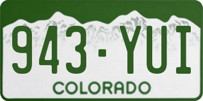 CO license plate 943YUI