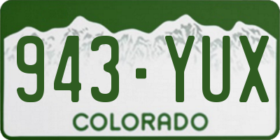 CO license plate 943YUX