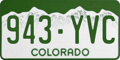 CO license plate 943YVC