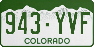CO license plate 943YVF