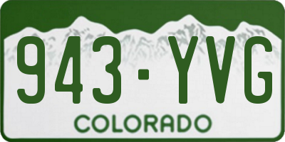 CO license plate 943YVG