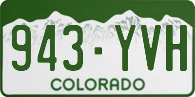 CO license plate 943YVH