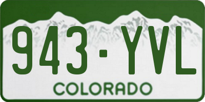 CO license plate 943YVL