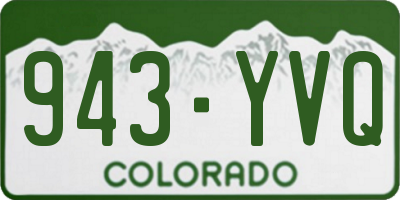 CO license plate 943YVQ