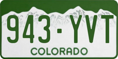 CO license plate 943YVT