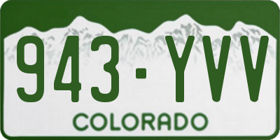 CO license plate 943YVV