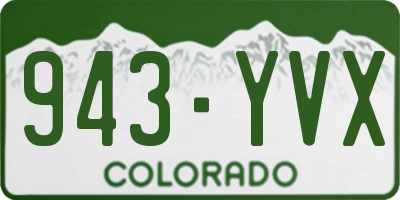 CO license plate 943YVX