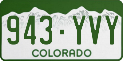 CO license plate 943YVY