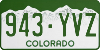 CO license plate 943YVZ