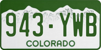 CO license plate 943YWB