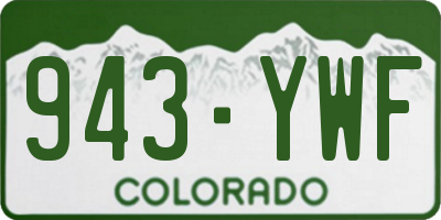 CO license plate 943YWF