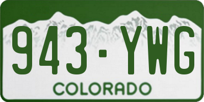 CO license plate 943YWG