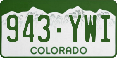 CO license plate 943YWI
