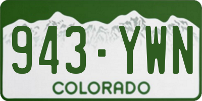 CO license plate 943YWN