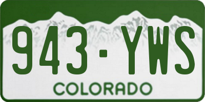 CO license plate 943YWS