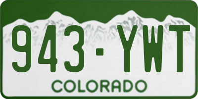 CO license plate 943YWT