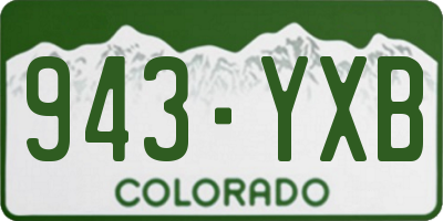 CO license plate 943YXB