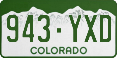 CO license plate 943YXD