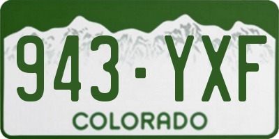 CO license plate 943YXF