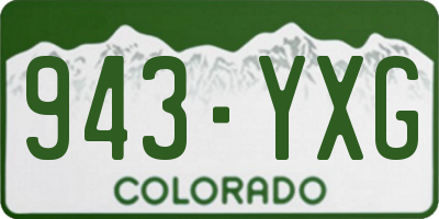 CO license plate 943YXG