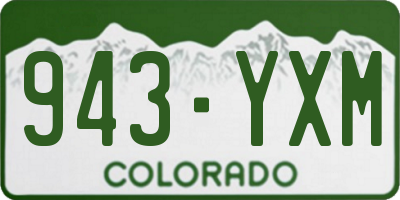 CO license plate 943YXM