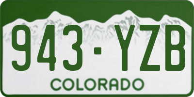 CO license plate 943YZB