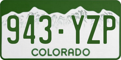 CO license plate 943YZP