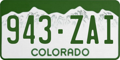 CO license plate 943ZAI