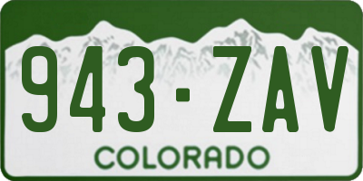 CO license plate 943ZAV