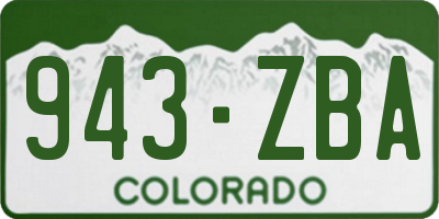 CO license plate 943ZBA