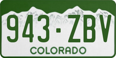 CO license plate 943ZBV