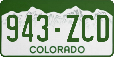 CO license plate 943ZCD