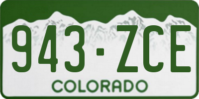 CO license plate 943ZCE